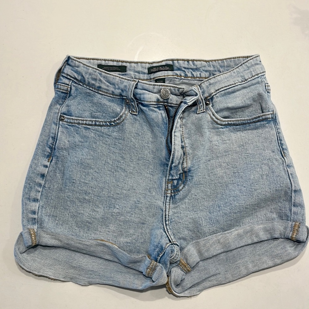 Target light denim shorts